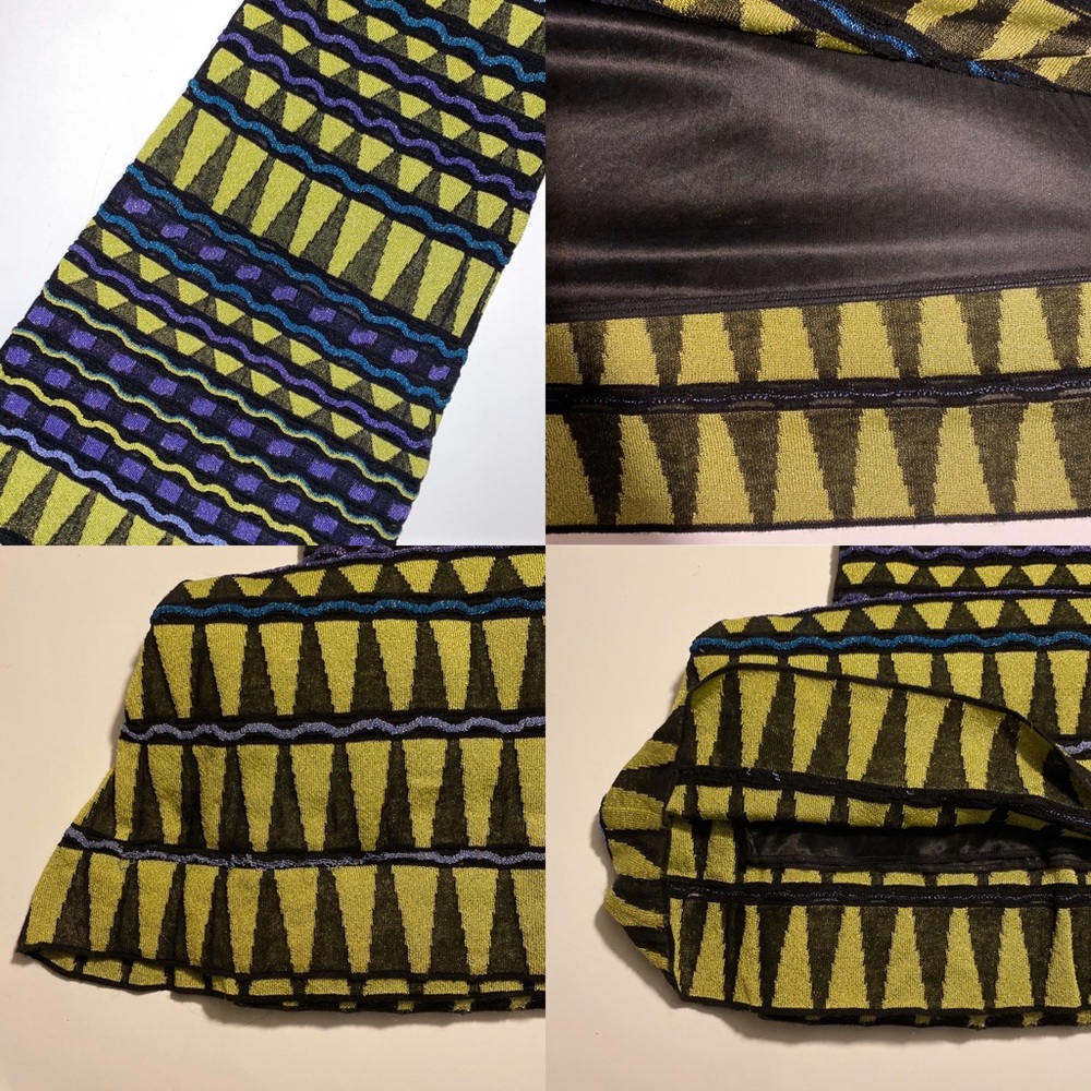 Missoni Lime Black Zig Zag Metallic Gown Dress - Picture 6 of 8